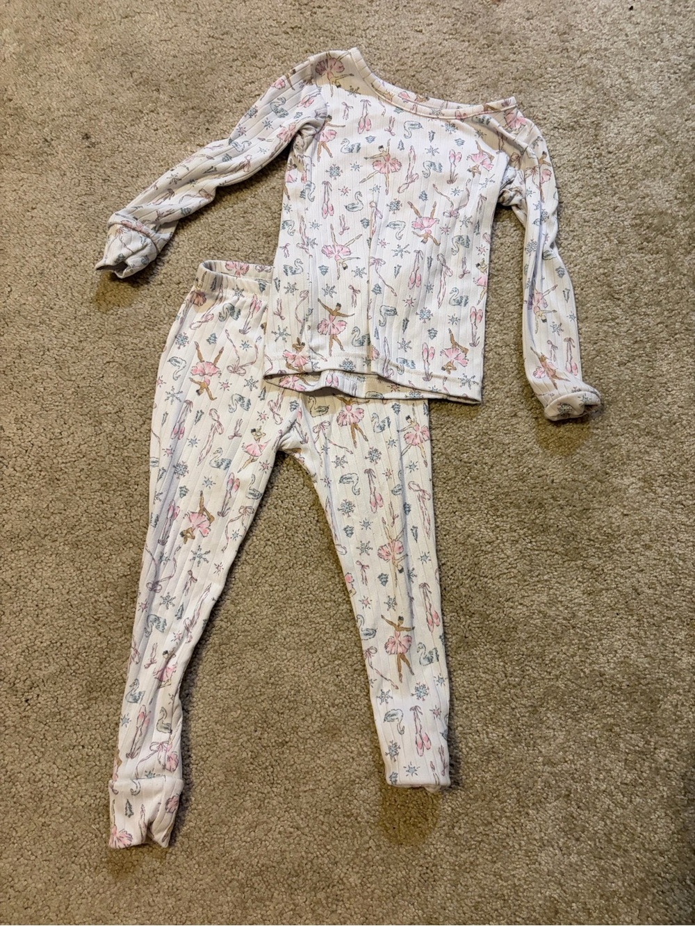 Laura Ashley Pink Ballet & Floral Two-Piece Pajama Set